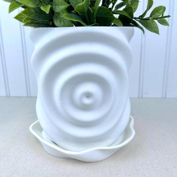 Modern Planter Pot, Waterdrop Planter, Modern Ripple Effect Planter - Picture 2 of 10